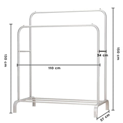 210962 Portemanteau multifonction à double tringle avec étagère de rangement