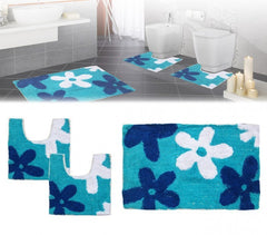 Ensemble de 3 pièces de tapis de bain avec motif floral - décoration et confort
