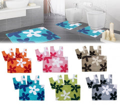 Ensemble de 3 pièces de tapis de bain avec motif floral - décoration et confort