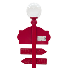 Plaque d'adresse 436015 Décoration Noël rouge et verte avec lumière 32x14cm