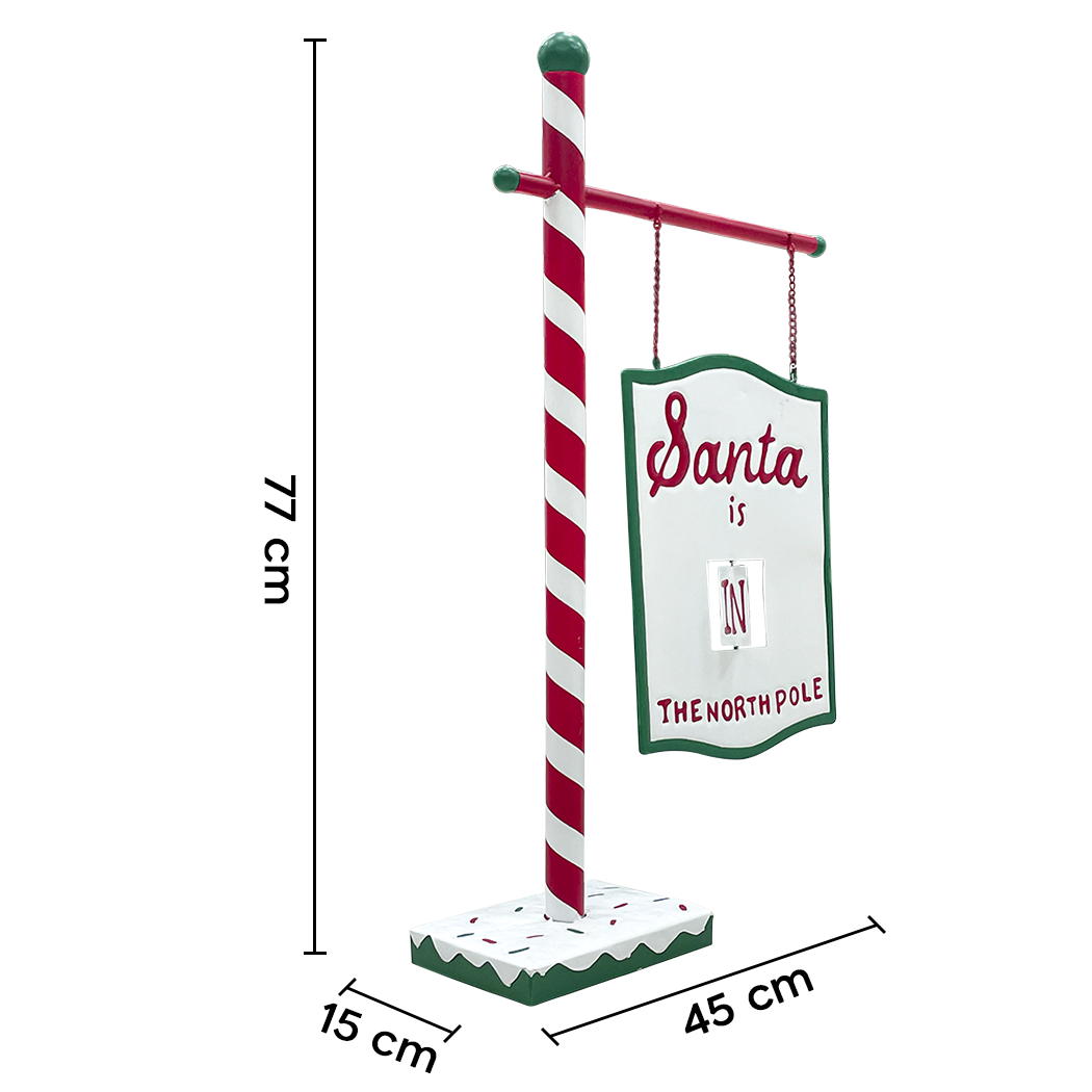 Panneau Père Noël rouge 45x15x77cm 436003 Décoration de Noël Père Noël