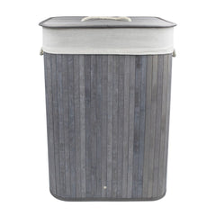Panier de linge sale 60x40x25 cm, en bois avec manches et couvercle
