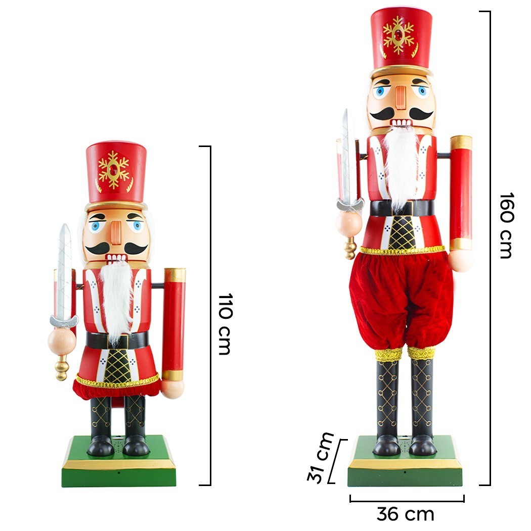 392047 Soldat Casse-Noisette Décoration de Noël 160cm Musique Lumières Mouvement