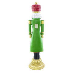 Casse-noisette de Noël soldat vert H117cm 436026 polyrésine avec mini lumières