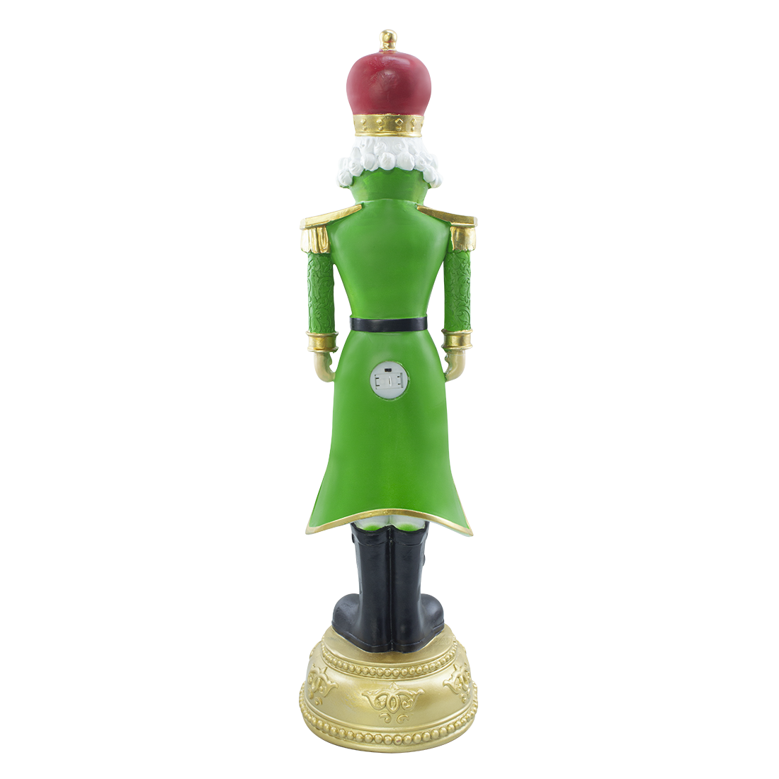 Casse-noisette de Noël soldat vert H71cm 436024 polyrésine avec mini lumières