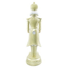 Soldat Casse-Noisette de Noël Blanc et Or H71cm 436023 Polyrésine avec lumières