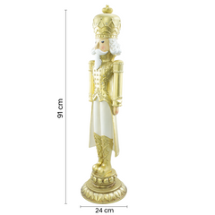 Casse-Noisette de Noël Soldat Vert H122cm 436018 Polyrésine avec mini lumières