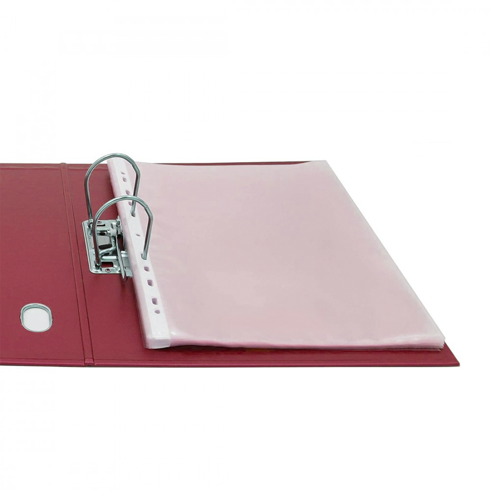 Paquet de 50 enveloppes transparentes perforées brillantes universelles 22x30cm