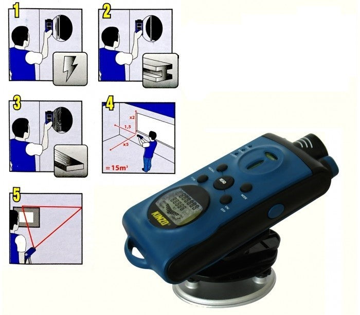 Outils 5 en 1 - télémètre laser et d'un détecteur KINZO 