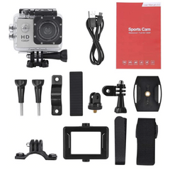 Action cam Full HD 1080P caméra de sport sous-marine jusqu'à 30 mt avec Kit