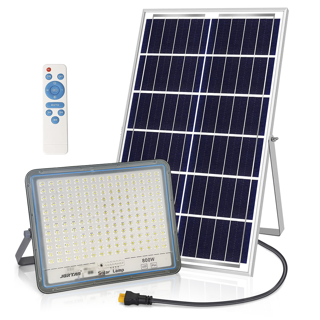 Phare LED Panneau Solaire Lampe 800W 540074 Crépuscule avec Télécommande IP66