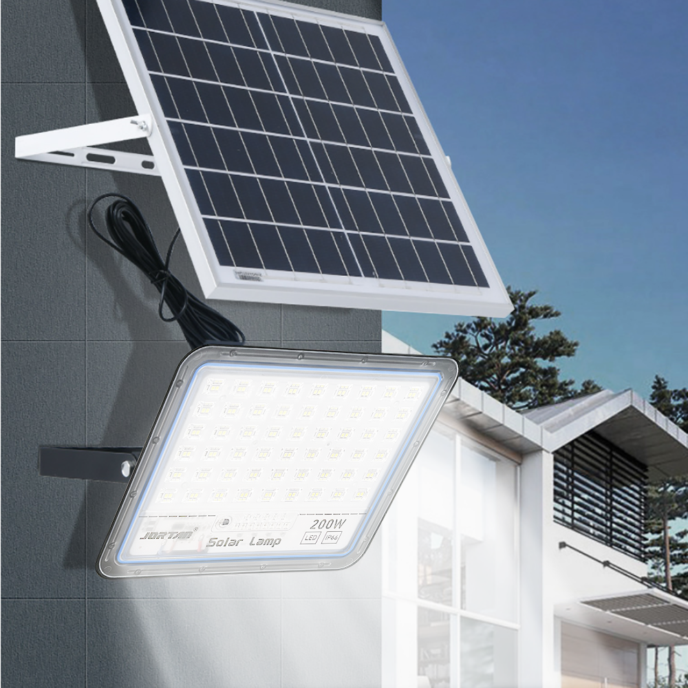 Phare LED Panneau Solaire Lampe 200W 512071 Crépuscule avec Télécommande IP66