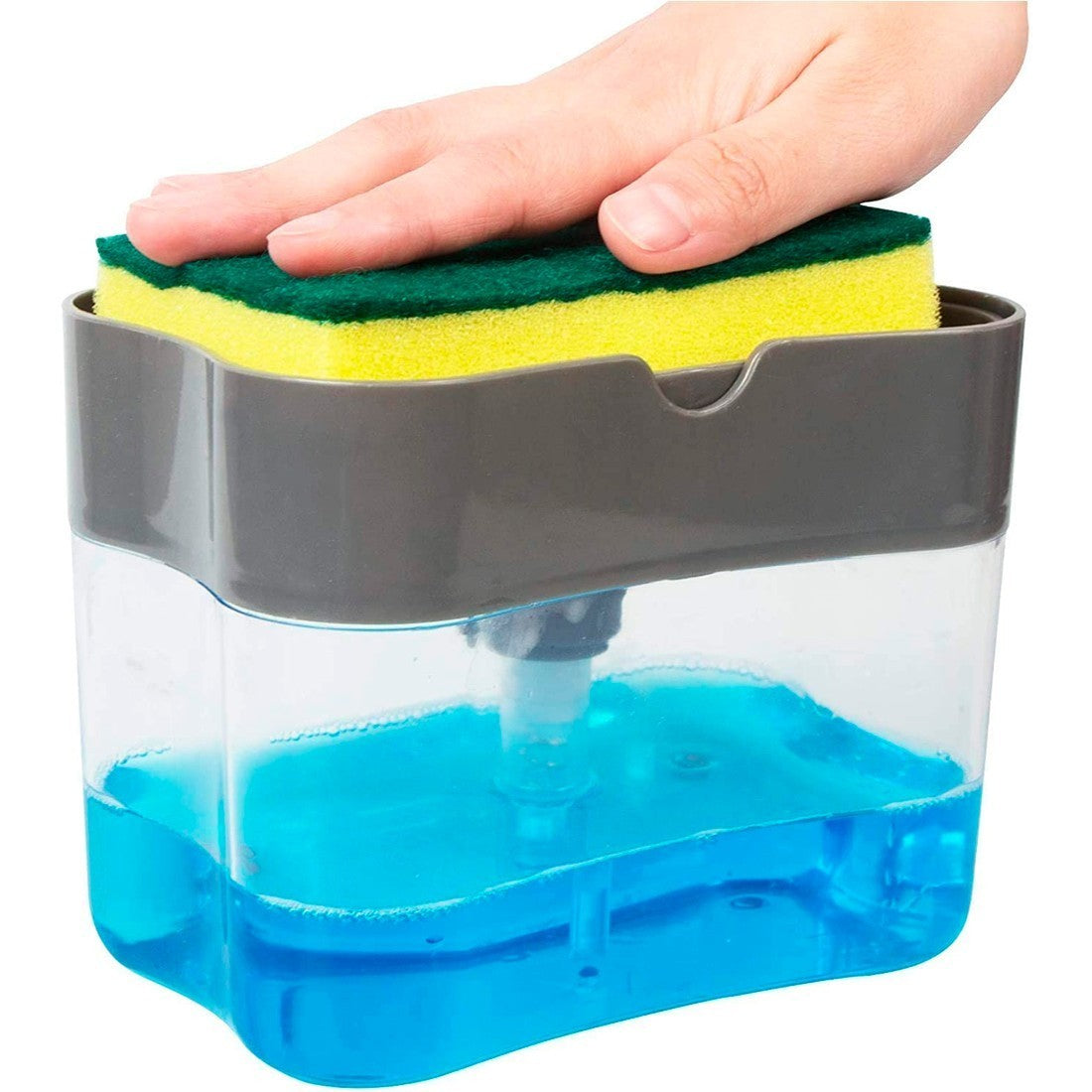 Distributeur de détergent à vaisselle 2 en 1 pour éponge de cuisine