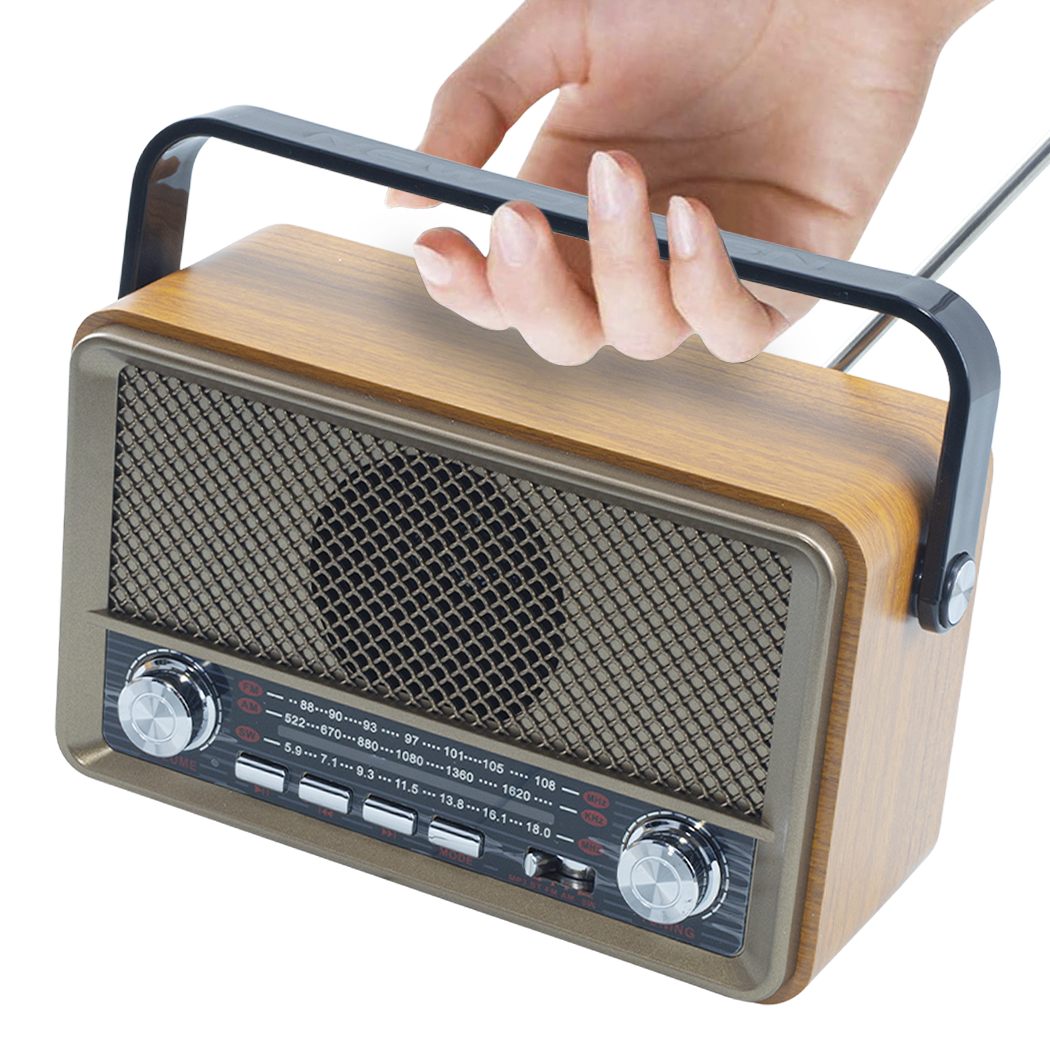 Radio FM rétro sans fil Q-SY500 haut-parleur portable MP3 Bluetooth USB AUX TF