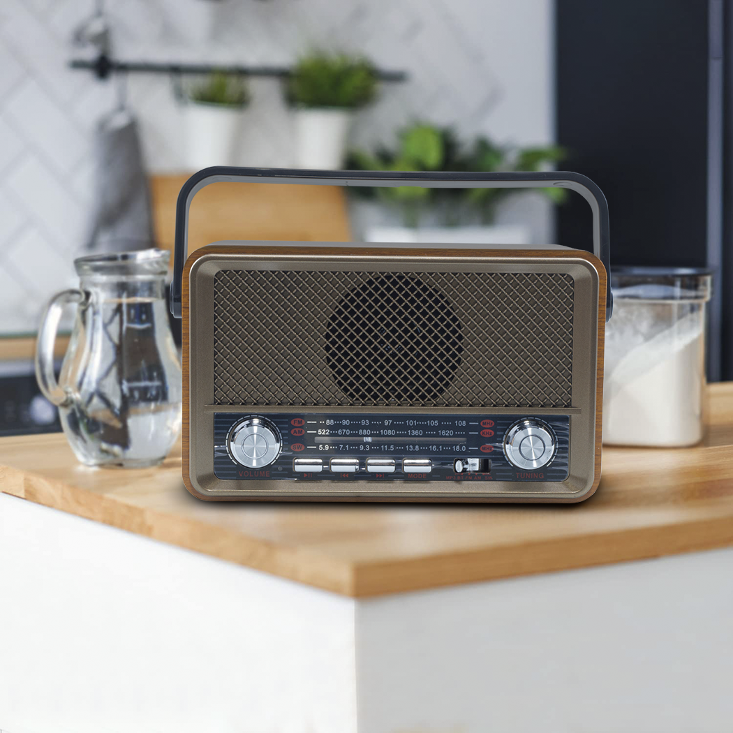 Radio FM rétro sans fil Q-SY500 haut-parleur portable MP3 Bluetooth USB AUX TF