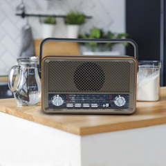 Radio FM rétro sans fil Q-SY500 haut-parleur portable MP3 Bluetooth USB AUX TF
