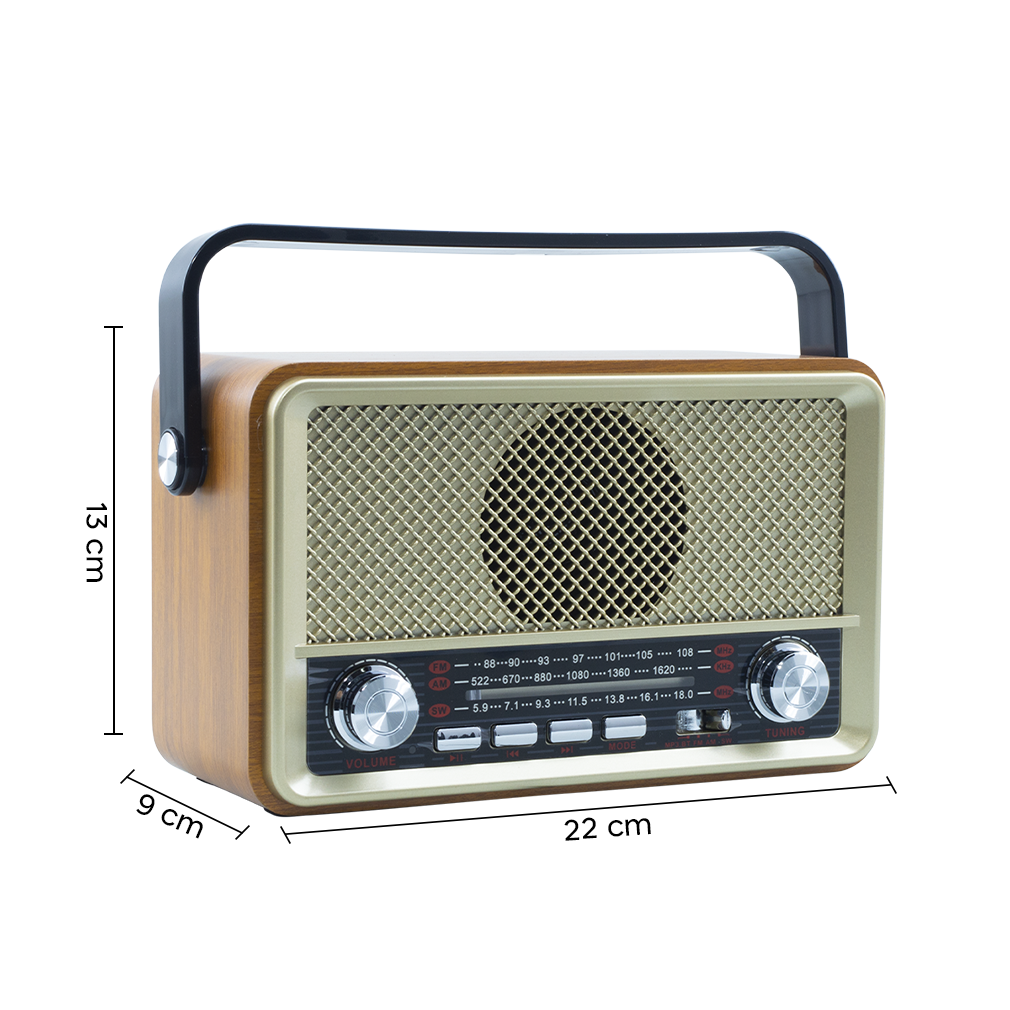 Radio FM rétro sans fil Q-SY500 haut-parleur portable MP3 Bluetooth USB AUX TF