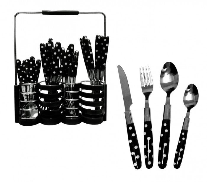 Set de 24 couverts de cuisine en acier inoxydable + support 99366 -