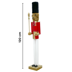 Casse-Noisette Ours 120H cm 433051 Décorations de Noël Rouge Toy Soldier