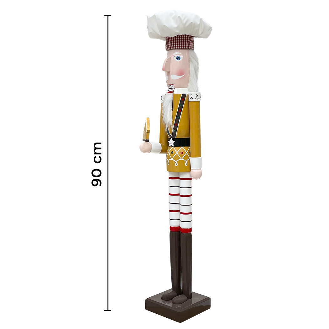 Casse-Noisette Soldat Chef 90cm 433046 Décorations de Noël avec maison