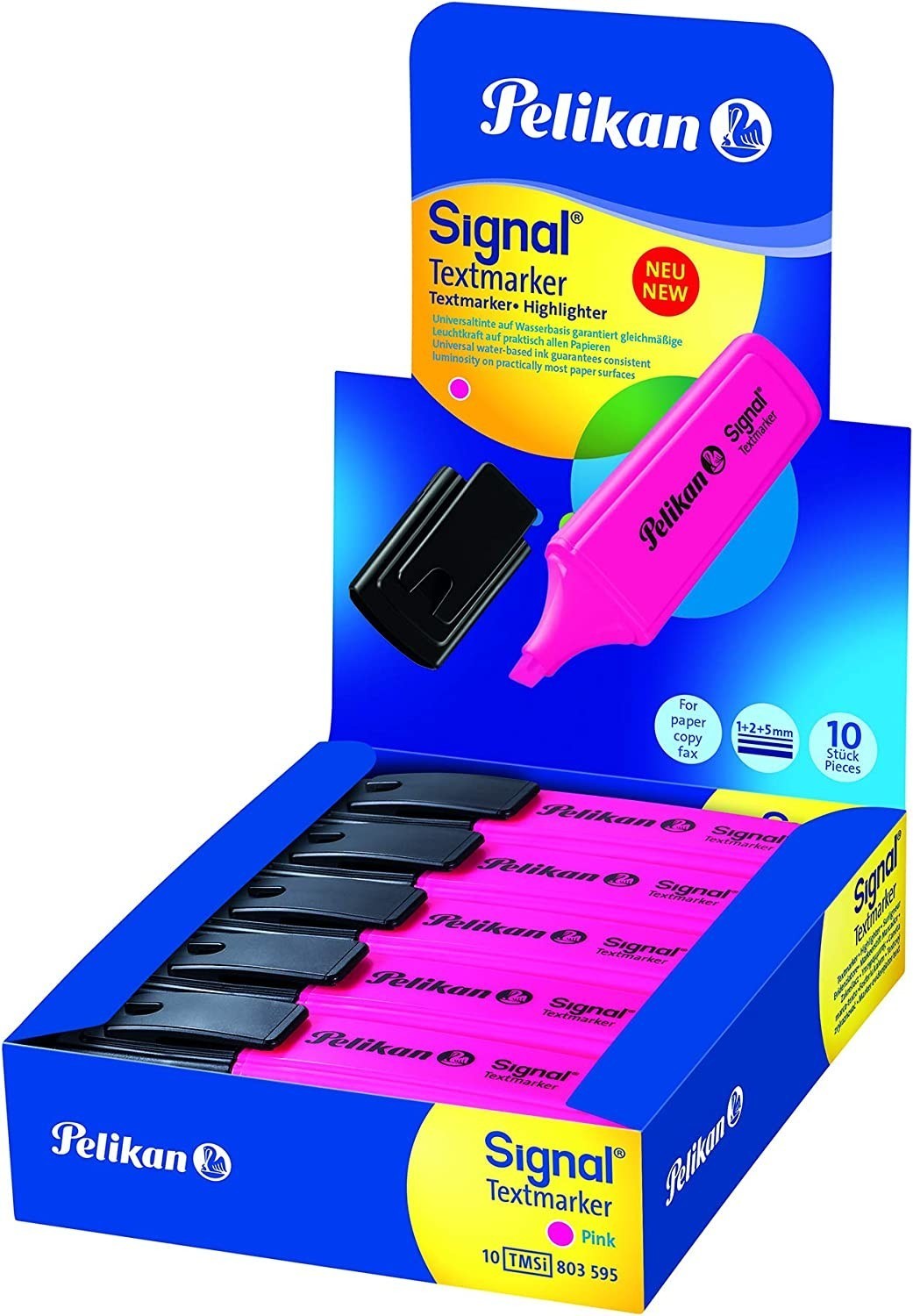Surligneurs Pelikan 490 Lot de 10 surligneurs avec capuchon clip