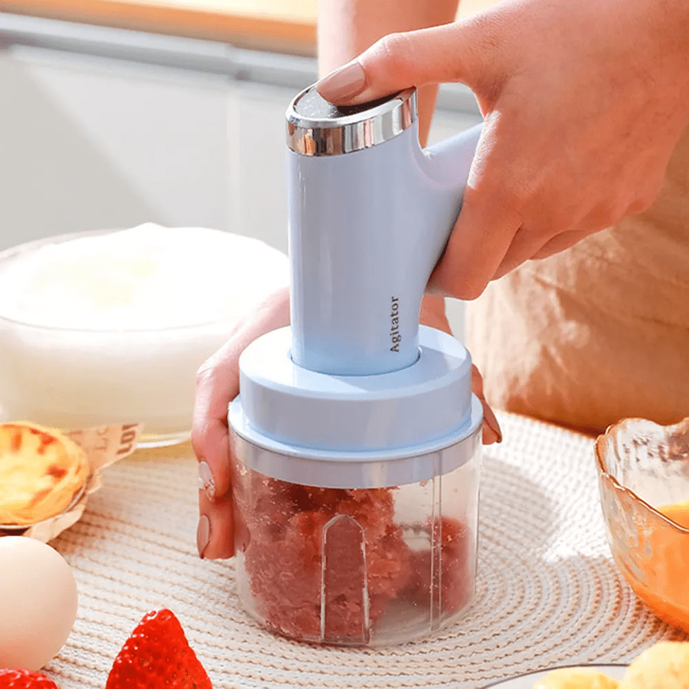 Mini mélangeur rechargeable avec batteur à œufs et broyeur à 5 vitesses