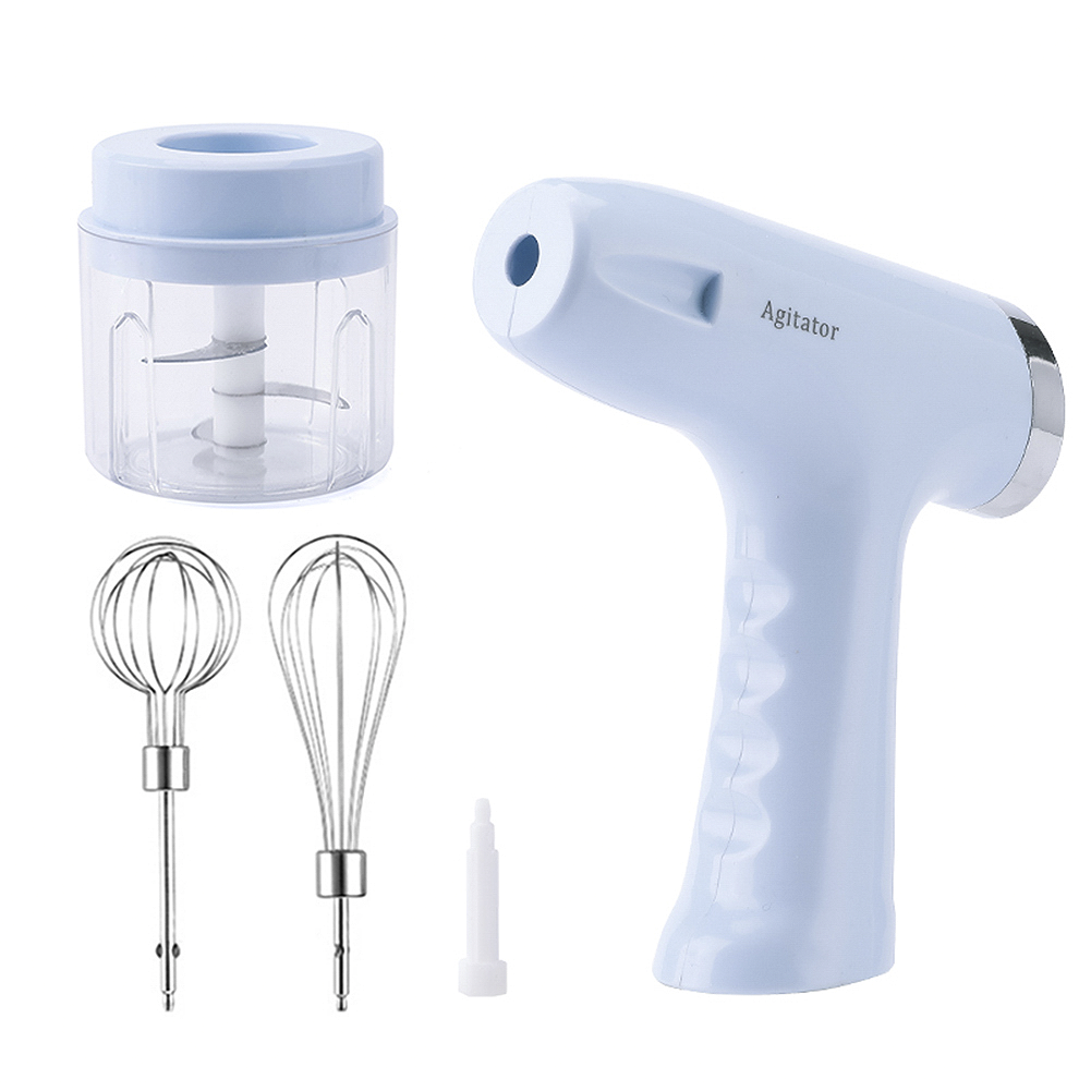Mini mélangeur rechargeable avec batteur à œufs et broyeur à 5 vitesses