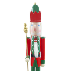 Casse-Noisette en bois Soldat 90H 433033 Décorations de Noël rouge avec sceptre