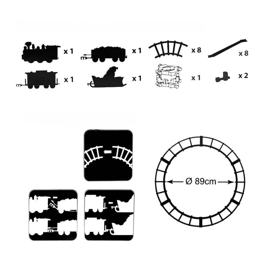 Train de Noël pour le centre arbre de Noël 258051 Diamètre 89 cm 33 pièces