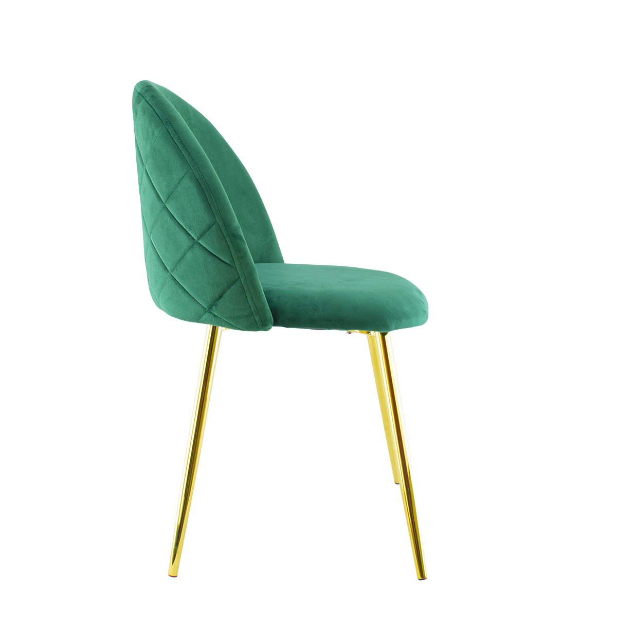 Chaise de salon SHELBY 50x45x80H cm fauteuil vintage en velours et pieds dorés
