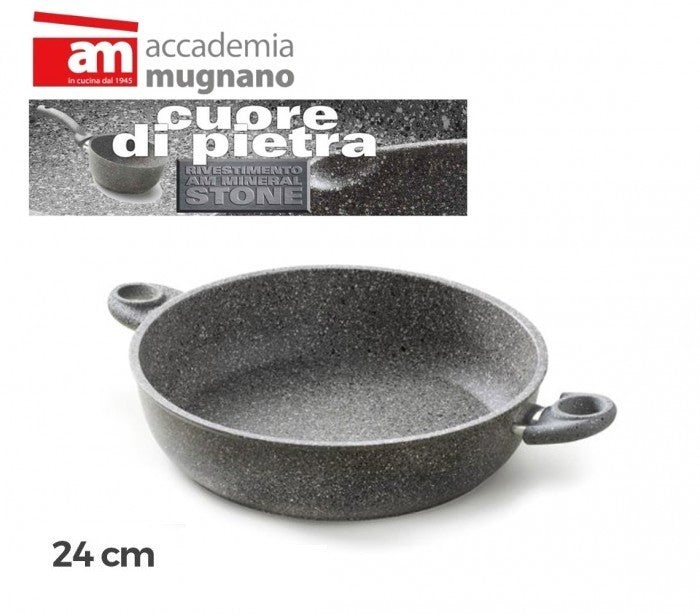 Poele - Diamétre de 24 cm - deux poignées antiadhésives et revêtement pierre
