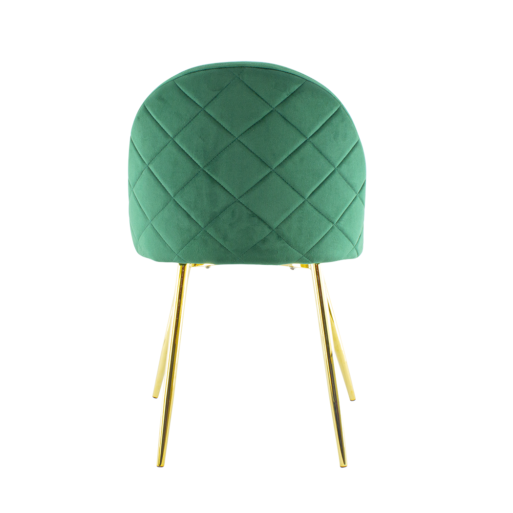 Chaise de salon SHELBY 50x45x80H cm fauteuil vintage en velours et pieds dorés