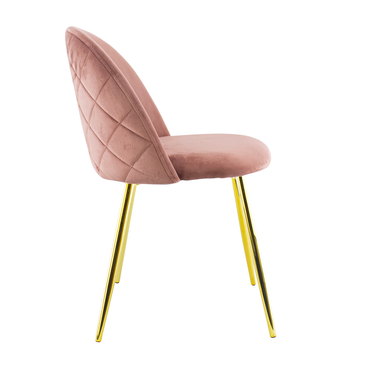 Chaise de salon SHELBY 50x45x80H cm fauteuil vintage en velours et pieds dorés