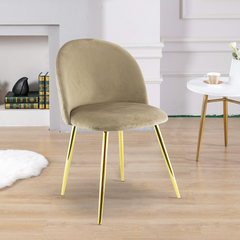 Chaise de salon SHELBY 50x45x80H cm fauteuil vintage en velours et pieds dorés