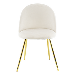 Chaise de salon SHELBY 50x45x80H cm fauteuil vintage en velours et pieds dorés