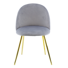 Chaise de salon SHELBY 50x45x80H cm fauteuil vintage en velours et pieds dorés