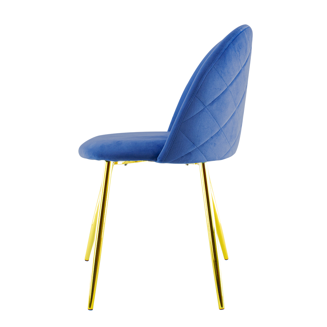 Chaise de salon SHELBY 50x45x80H cm fauteuil vintage en velours et pieds dorés