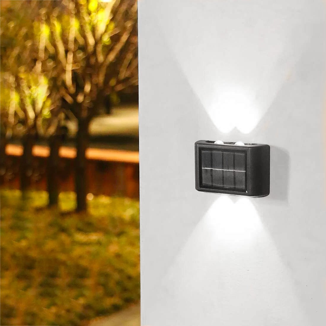Pack 2 appliques LED recharge solaire pour extérieur IP66 Cold Light
