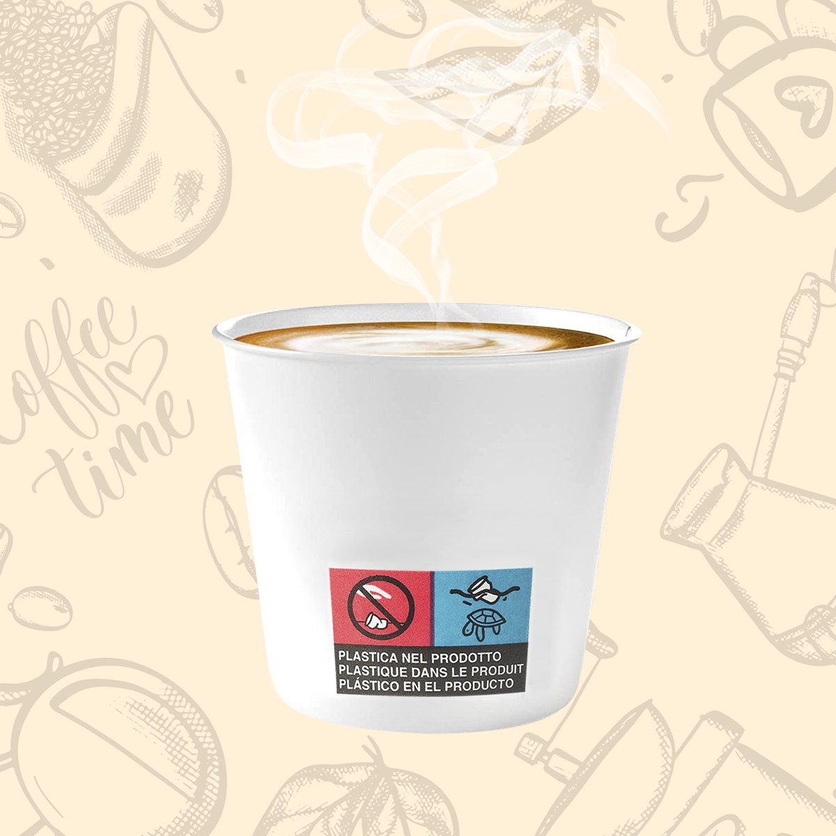 Pack de 1000 gobelets à café jetables biodégradables colorés 75ml