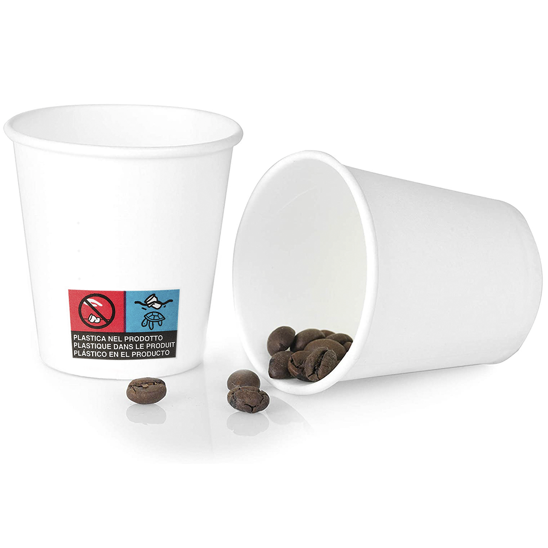 Pack de 150 gobelets à café jetables biodégradables colorés 75ml