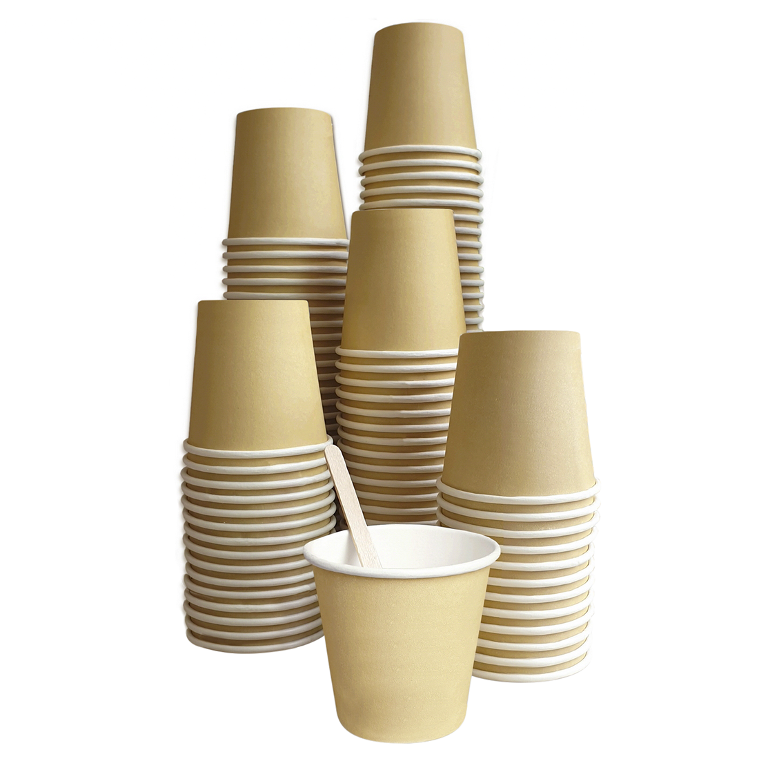 Pack de 100 gobelets à café jetables biodégradables colorés 75ml