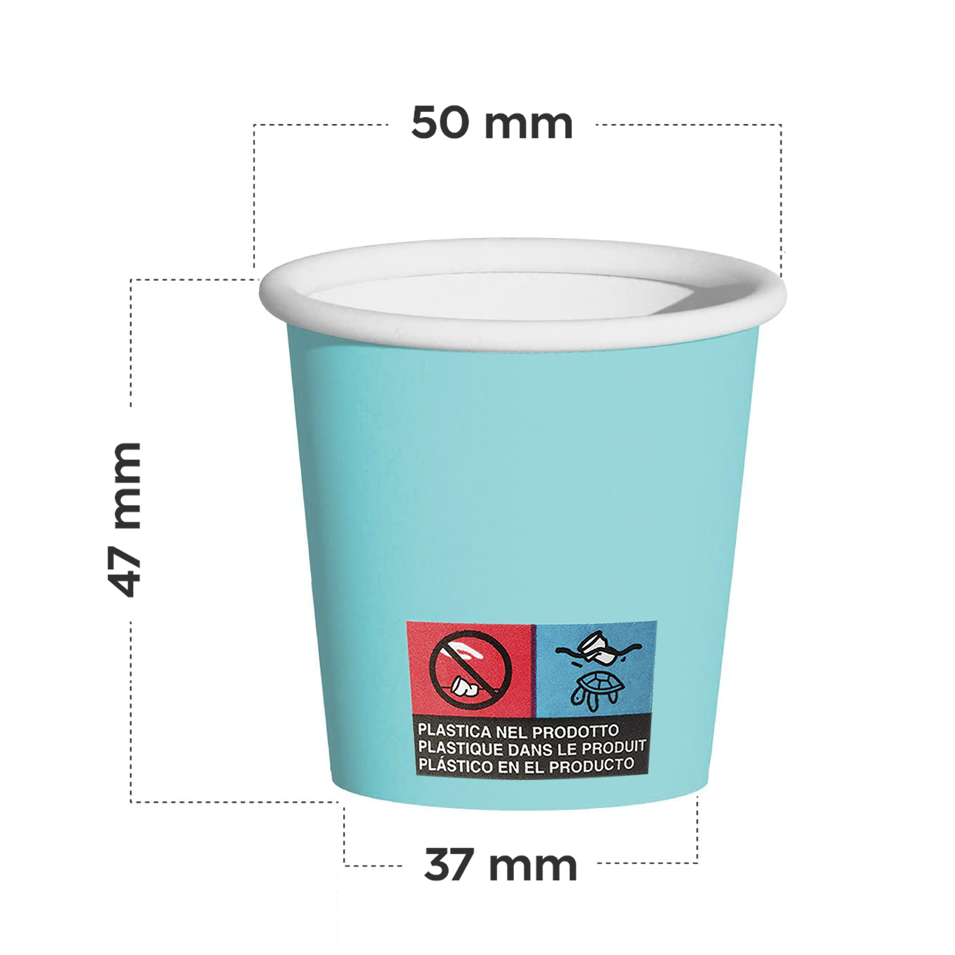Pack de 50 gobelets à café jetables biodégradables colorés 75ml
