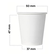 Pack de 50 gobelets à café jetables biodégradables colorés 75ml