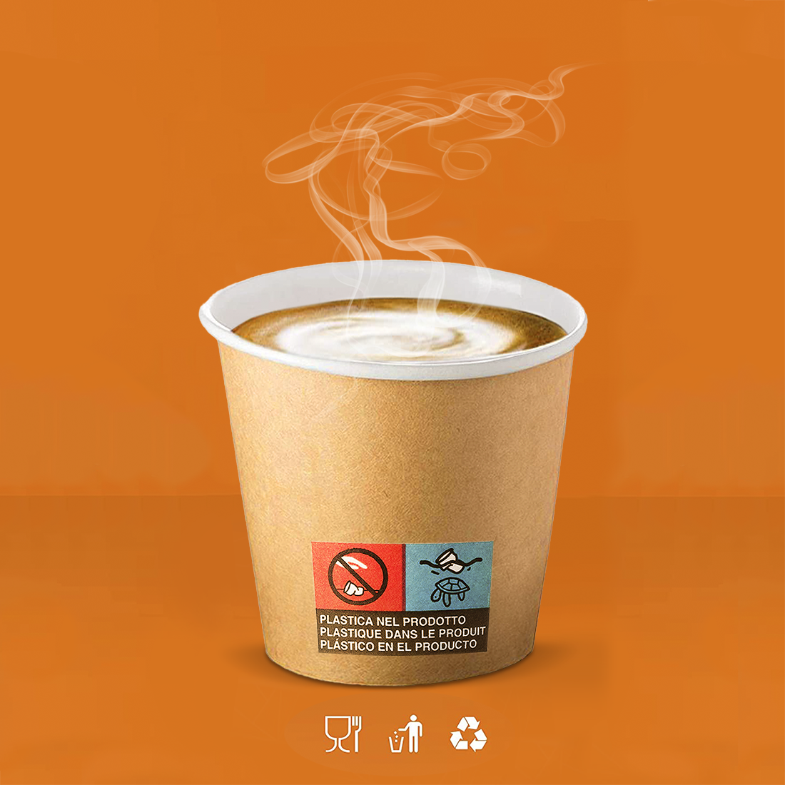 Pack de 50 gobelets à café jetables biodégradables colorés 75ml