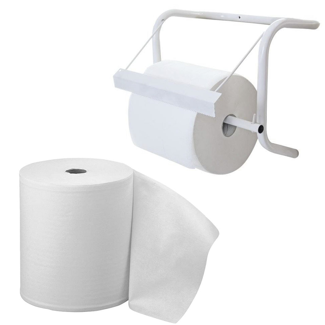 2 Maxi Coils papier industriel 800 feuilles absorbant rouleau de 1.5Kg 2 couches