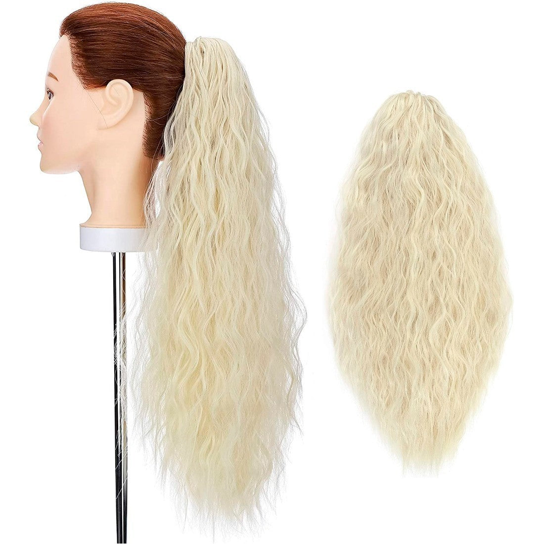 Rallonge cheveux bouclés blonds à clip CAROL faux cheveux 140gr sur 70cm