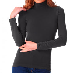 Pull à col montant mod.Maillot intérieur polaire thermique manches longues KATIA
