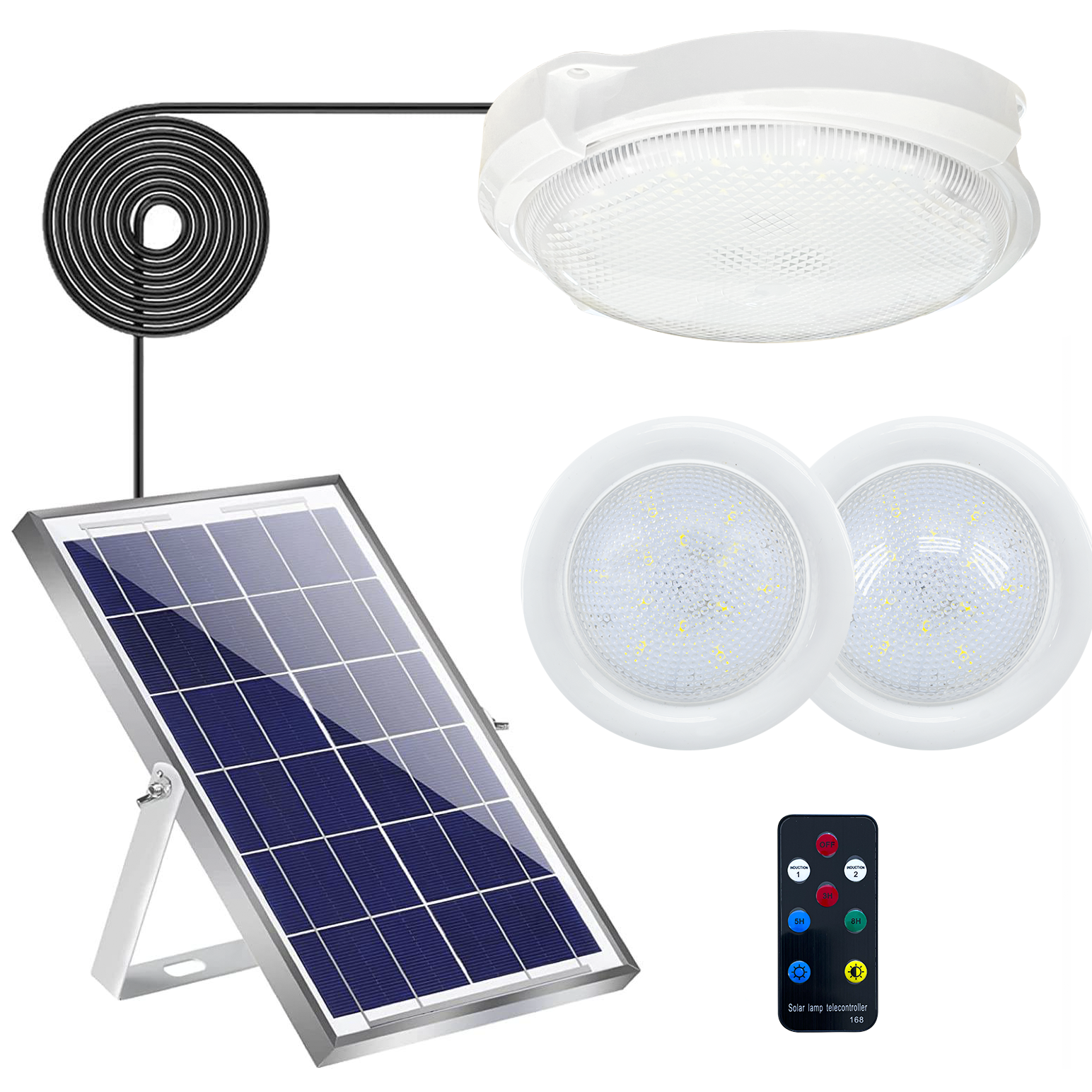 Lampe avec spots encastrés LUZ SOLAR recharge solaire LED protection IP65