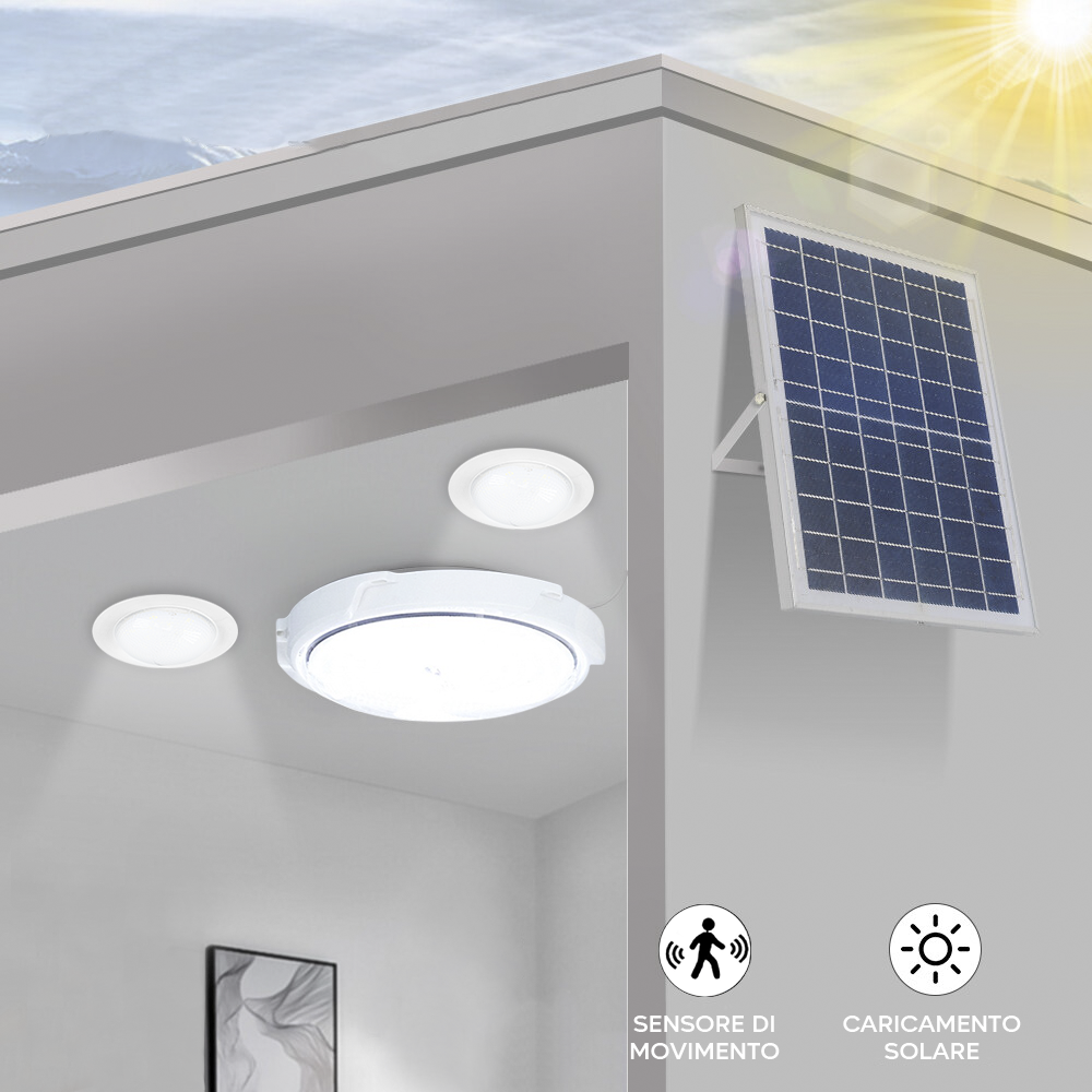 Lampe avec spots encastrés LUZ SOLAR recharge solaire LED protection IP65