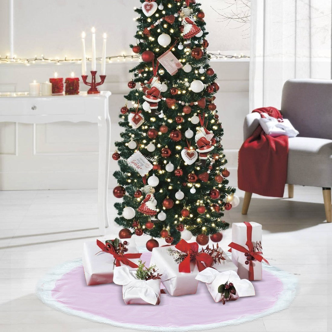 Sapin de Noël 301215 Tapis de sol pour sapin 110 cm Mini lumières LED